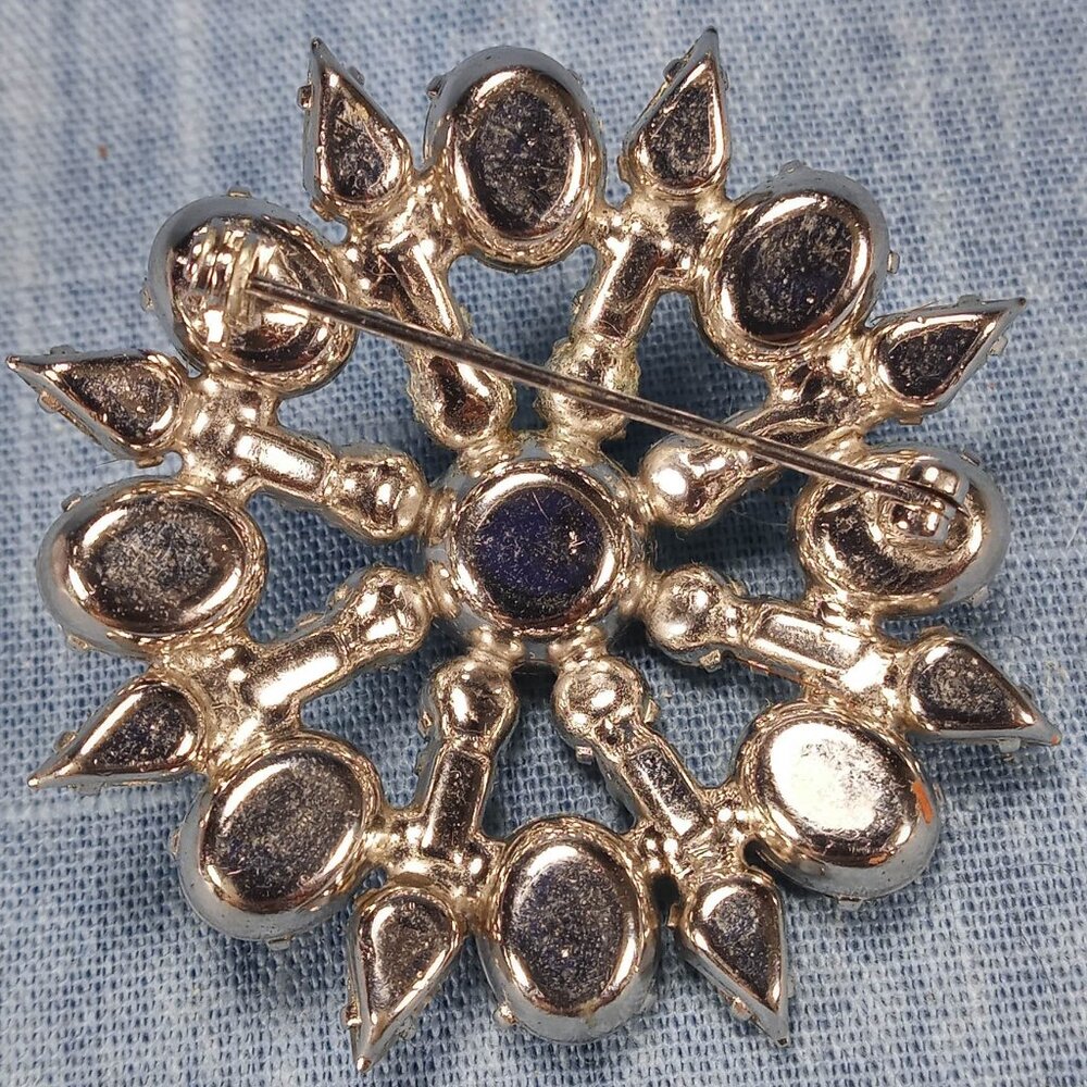 1950s Vintage Clear Rhinestone Dome Vintage Brooch - Picture 4 of 5